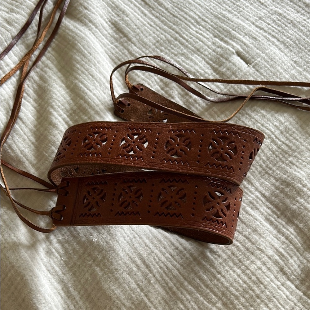 Source Unknown Brown Belt with Intricate Design